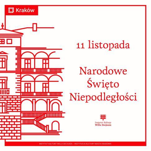 Grafika ozdobna z napisem Narodowe Święto Niepodległości