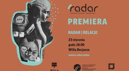 grafika ozdobna z napisem RADAR | PREMIERA