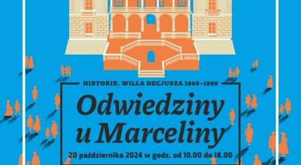 grafika ozdobna z napisem Odwiedziny u Marceliny