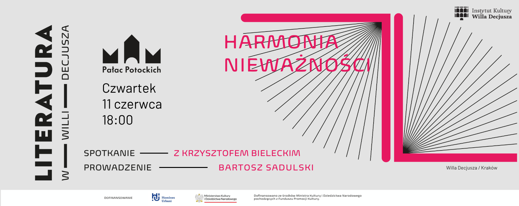 Grafika promująca spotkanie z Krzysztofem Bieleckim