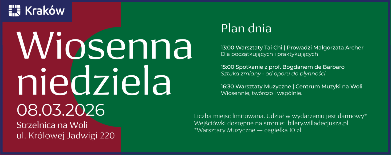 Ozdobna grafika z harmonogramem Wiosennej Niedzieli