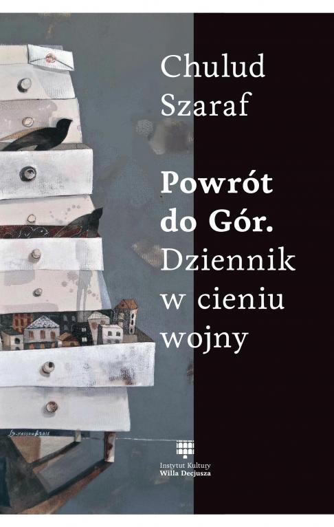 Fotografia. Okładka książki pod tytułem Powrót do gór. Na okładce ilustracja autorstwa Reem Yasouf.